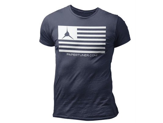 Navy Paper Tuner Flag T-Shirt