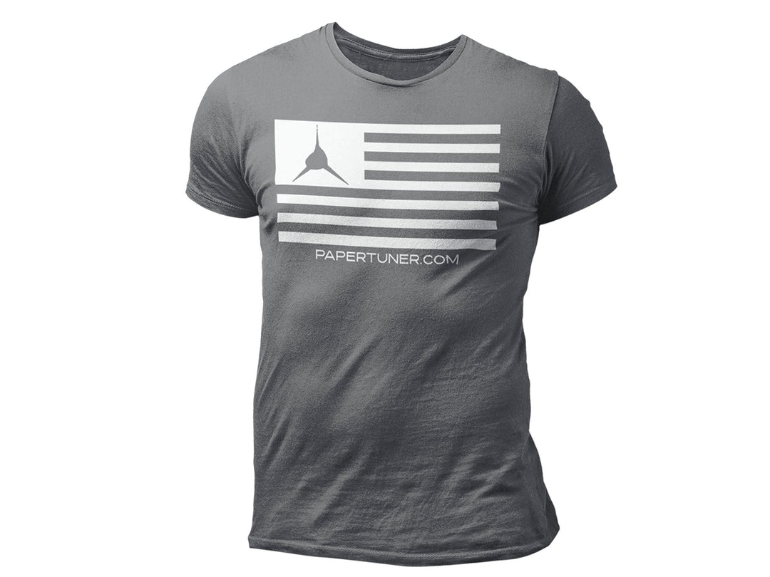 Gray Paper Tuner Flag T-Shirt